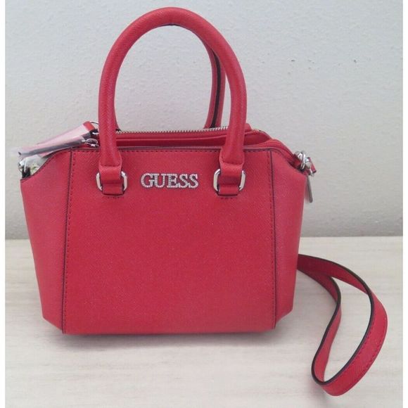 Guess SE801676 Women's Red Karlan Mini Crossbody Bag Purse Satchel - Picture 1 of 13